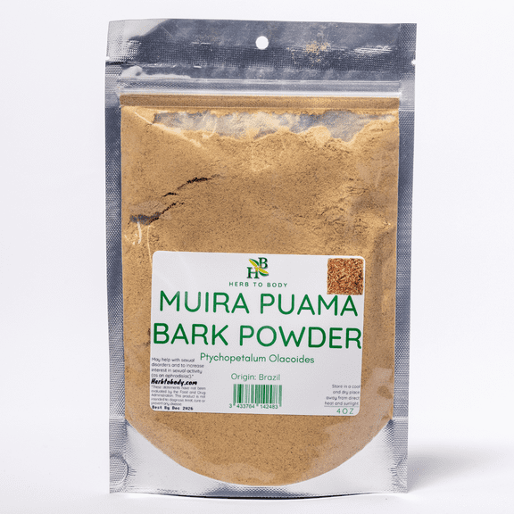 Herb To Body Muira Puama Bark Powder | Ptychopetalum Olacoides | Wildcrafted | 4oz