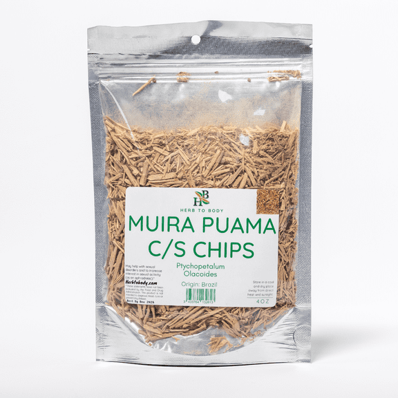 Herb To Body Muira Puama C/S (Cut and Sifted) | Ptychopetalum Olacoides| | Wildcrafted | 4oz