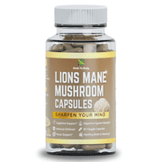 Herb To Body Natural Lions Mane Mushroom | 60 Capsules | Wildcrafted | Vegan