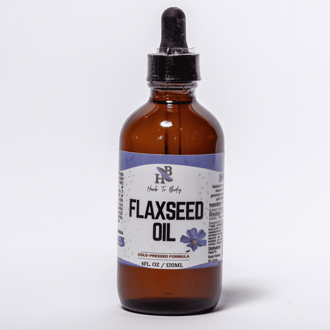 Herb To Body Organic FlaxSeed Oil 4oz Cold Pressed Formula Great to Promote Hair Growth