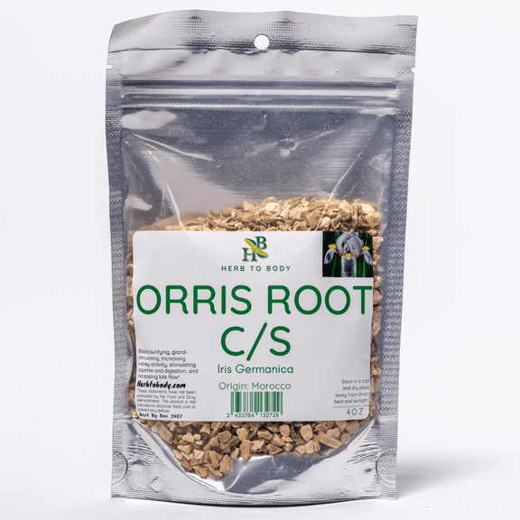 Herb To Body Orris Root C/S | Cut & Sifted | Iris Germanica | Wildcrafted | 4oz