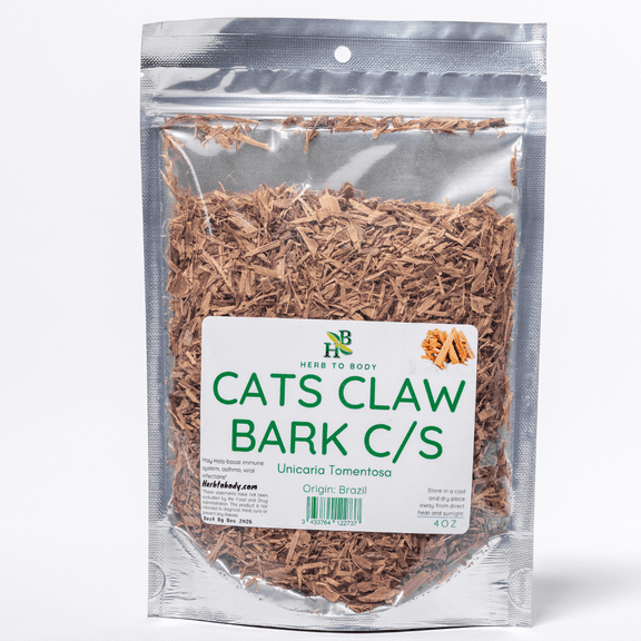 Herb To Body Premium Cat's Claw Bark (Uncaria Tomentosa) C/S - 4oz | Natural Herbal Remedy