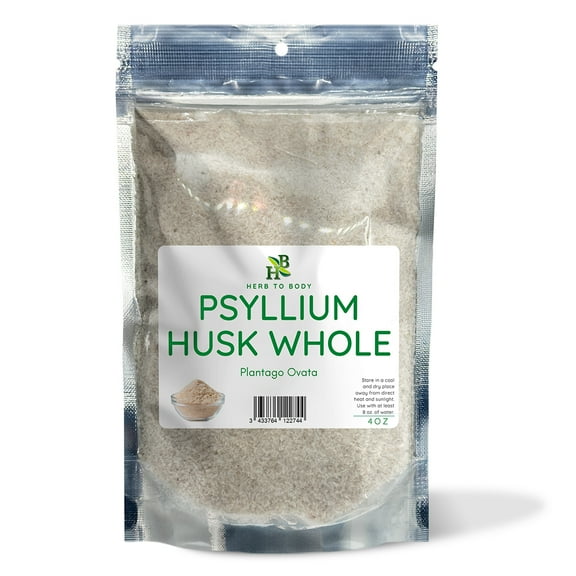 Herb To Body Psyllium Husk Whole | Plantago Ovata | 4oz