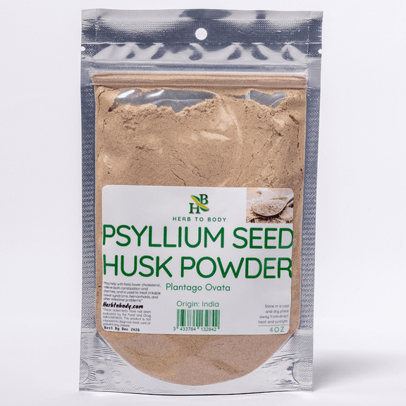 Herb To Body Psyllium Seed Husk Powder | Plantago Ovata | Wildcrafted | 4oz