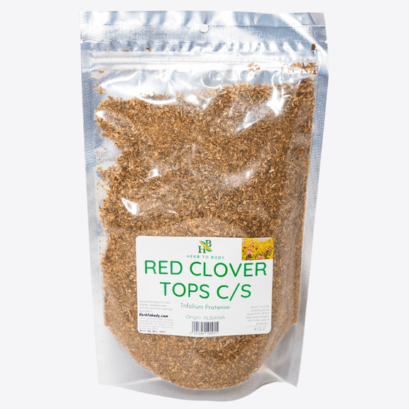 Herb To Body Red Clover Tops C/S - Trifolium Pratense, Red Clover Cut and Sifted for Herbal Tea, Botanical Blends and Traditional Preparations, Wildcrafted 4oz