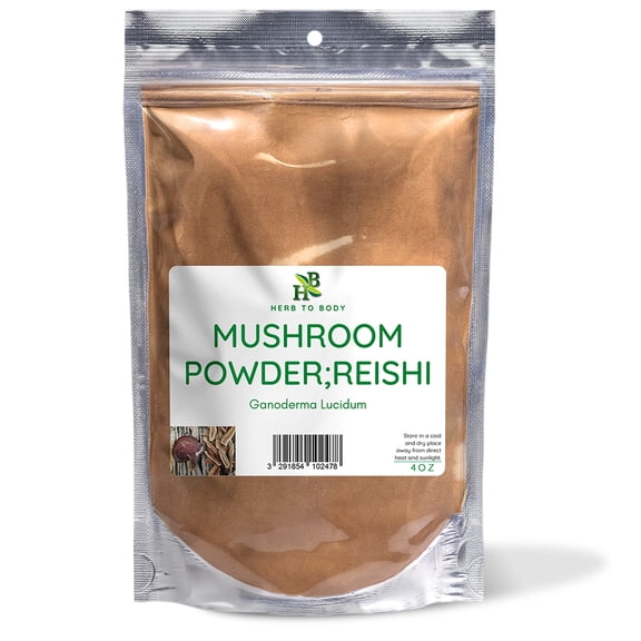 Herb To Body Reishi Mushroom Powder | Ganoderma Lucidum | Wildcrafted | 4oz
