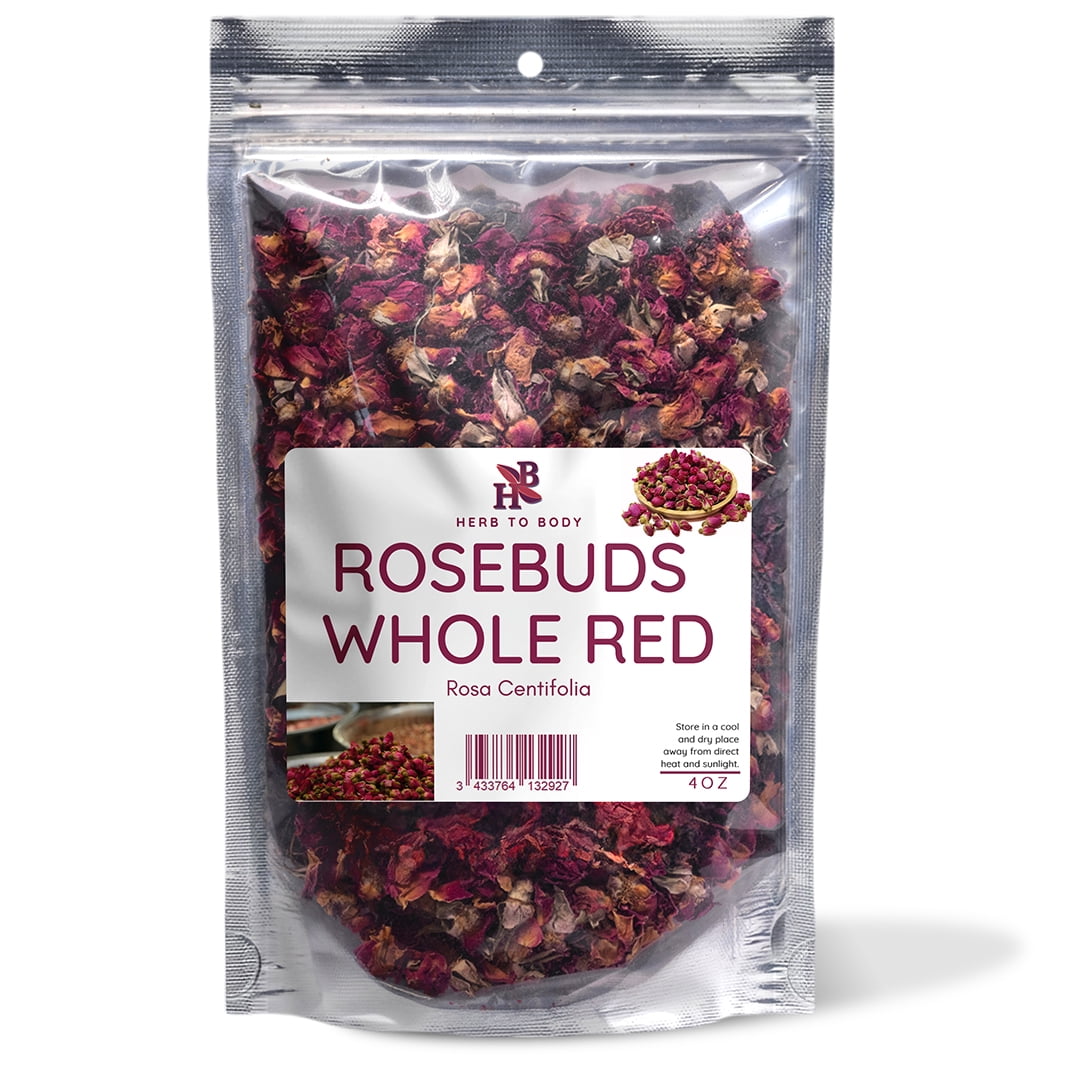 Herb To Body Rosebuds Whole Red | Rosa Centifolia | Wildcrafted | 4oz