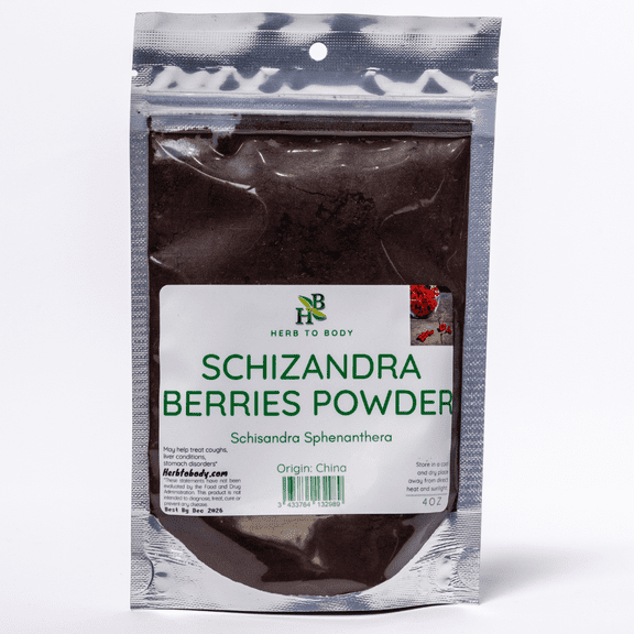 Herb To Body Schizandra Berries Powder | Schisandra Sphenanthera | Wildcrafted | 4oz