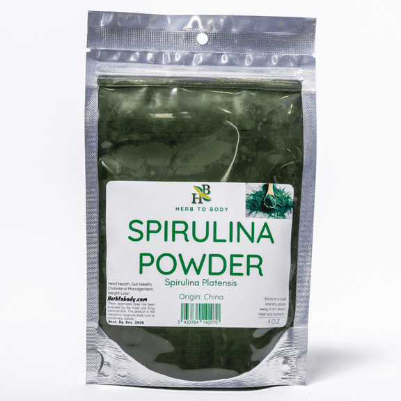 Herb To Body Spirulina Powder | Spirulina Platensis | Wildcrafted | 4oz