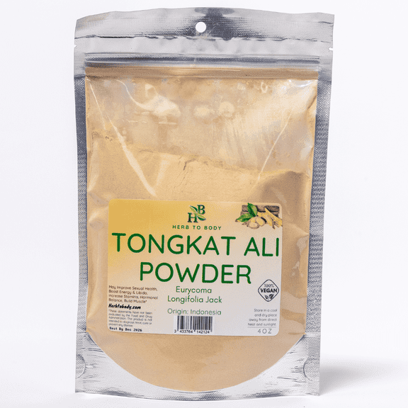 Herb To Body Tongkat Ali Powder | Premium | Eurycoma Longifolia Jack | Wildcrafted | 4oz
