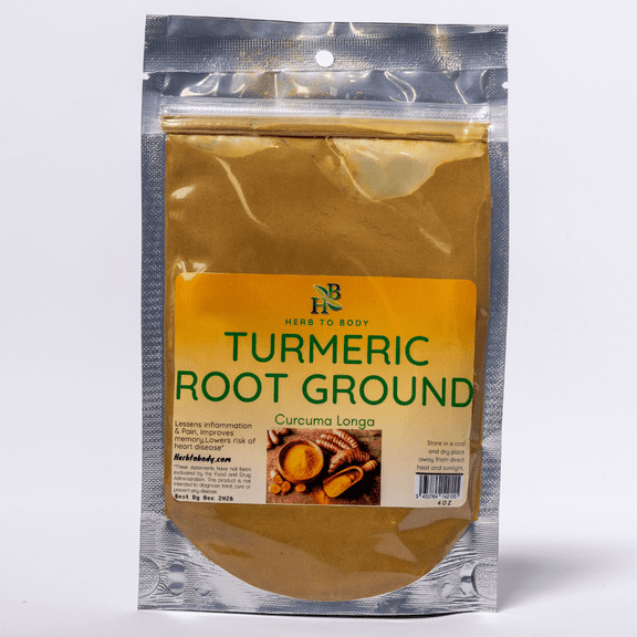 Herb To Body Turmeric Root Ground | Curcuma Longa | Wildcrafted | 4oz