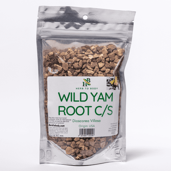Herb To Body Wild Yam Root C/S | Cut & Sifted | Dioscorea Villosa | Wildcrafted | 4oz