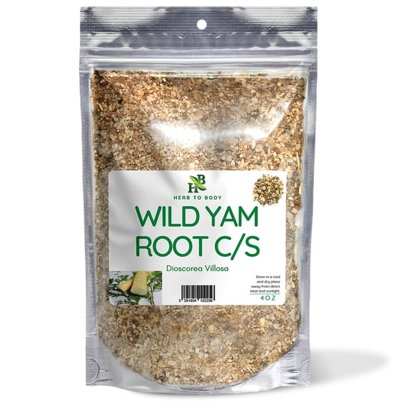 Herb To Body Wild Yam Root C/S | Cut & Sifted | Dioscorea Villosa | Wildcrafted | 4oz