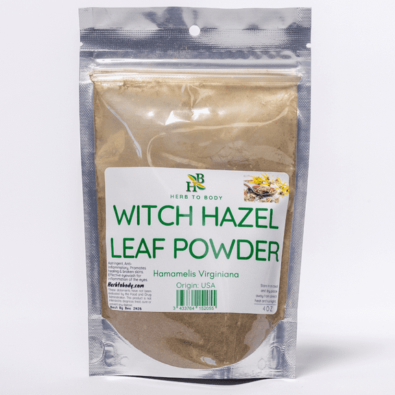 Herb To Body Witch Hazel Leaf Powder | Hamamelis Virginiana | Wildcrafted | 4oz