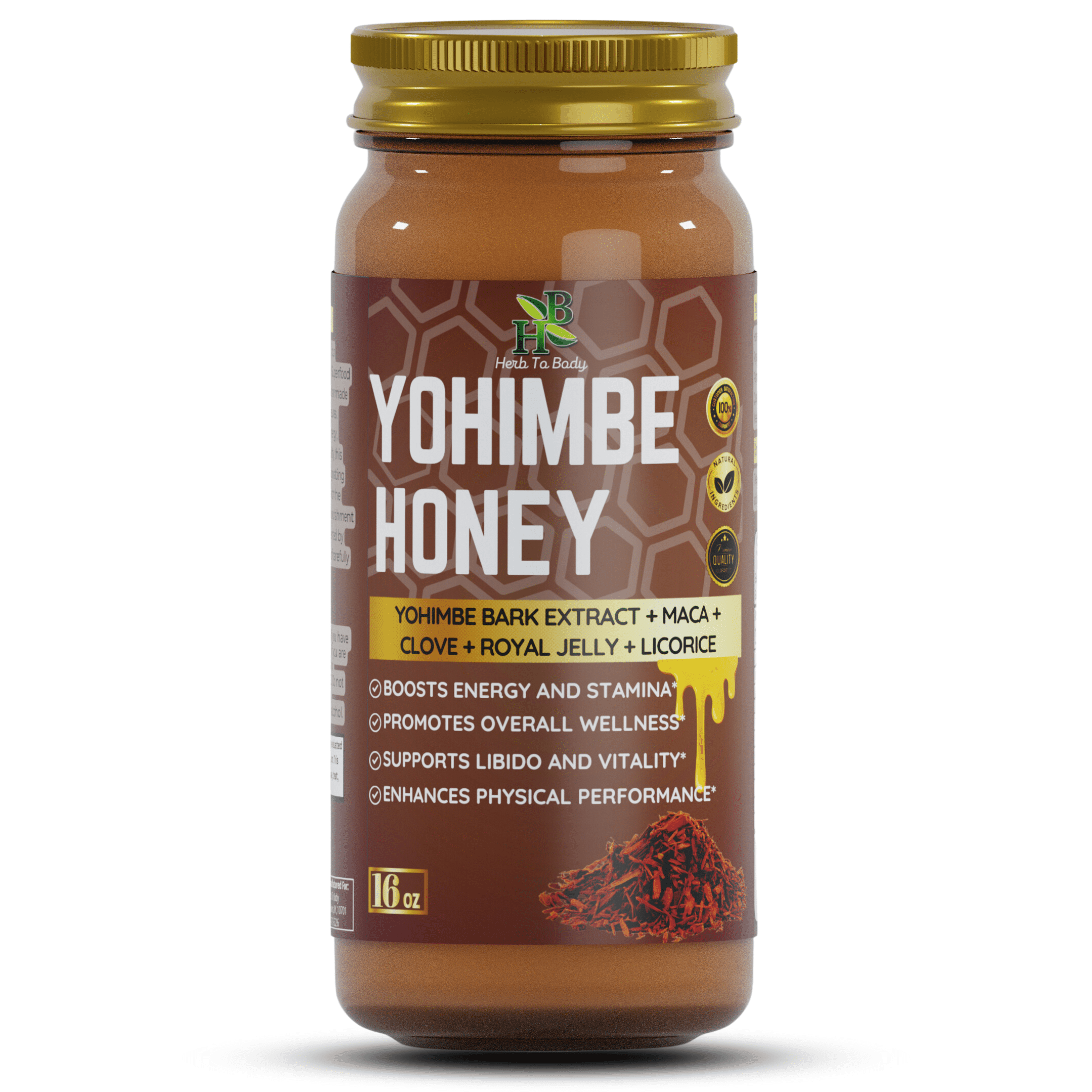 Herb To Body Yohimbe Honey | Multifloral Honey | Wildcrafted | 16oz
