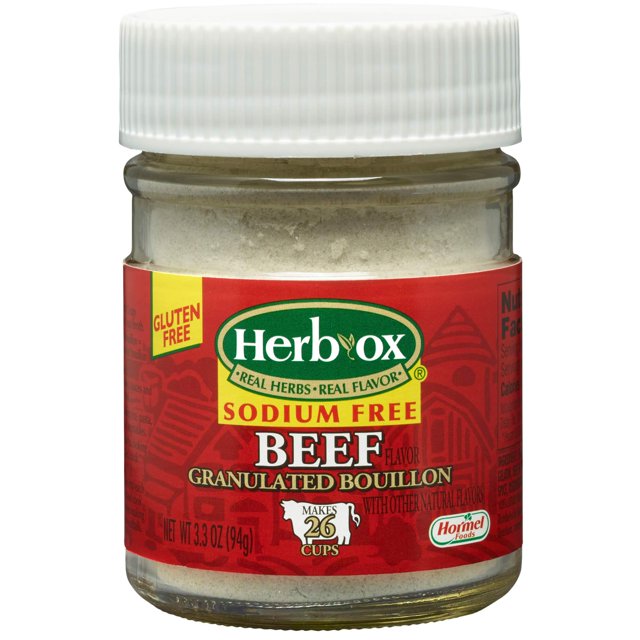 Herbox Beef Granulated Bouillon, SE33 Sodium Free, 3.3 Ounce Jars