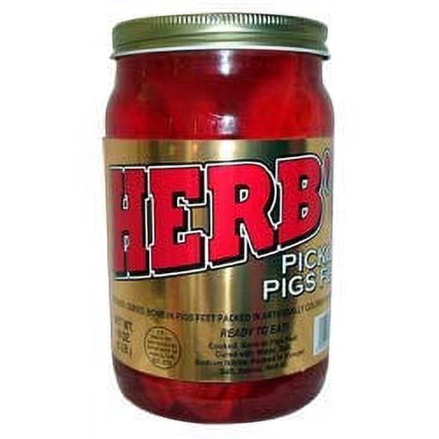 Herb's Pickled Pigs Feet 16 oz quart size container