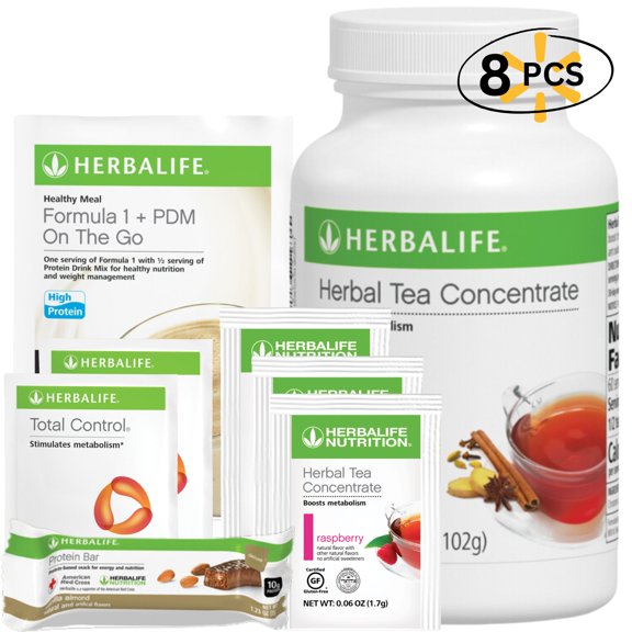 Herba life. Herbal Tea Chai 3.53 oz w/ Sample Pack (Total Control, Tea,PDM, Protein Bar) 8 Count