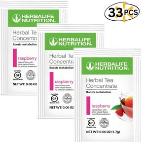 Herba life. Herbal Tea Concentrate: Raspberry Flavor Gluten Free, Naturally Flavored (33 Packets)