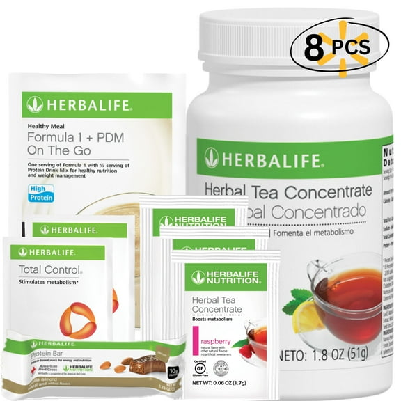 Herba life. Herbal Tea Lemon 1.8 oz w/ Sample Pack (Total Control, Tea,PDM, Protein Bar) 8 Count