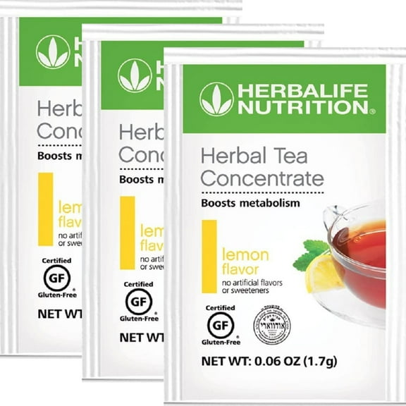 Herba life. Lemon Herbal Tea Concentrate: Lemon Flavor – Gluten-Free, Naturally Flavored, No Artificial Sweeteners (30 Packets)