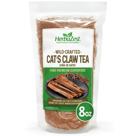 HerbaZest Cat's Claw Tea (Una de Gato) | 8 oz | 100% Pure, Wild-Crafted Bark | Naturally Caffeine-Free for Wholesome Sipping | Functional Teas
