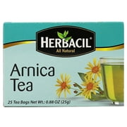 Herbacil Arnica Herbal Tea Bags, All Natural, Caffeine Free, Net Content 25 Count, 0.88 Box