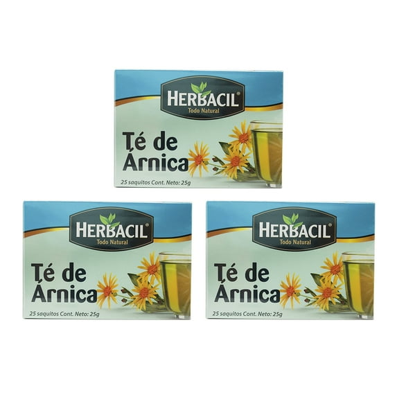 Herbacil Arnica Tea. Herbal Infusion. Bruise and Wound Heal. Pain Relief. 25 Teabags. 0.88 oz / 25 g. Pack of 3