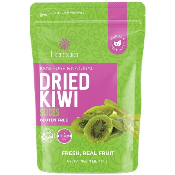 Herbaila Dried Kiwi Fruit Slices 16oz. All Natural, Non-GMO, Lightly sweetened 1lb.