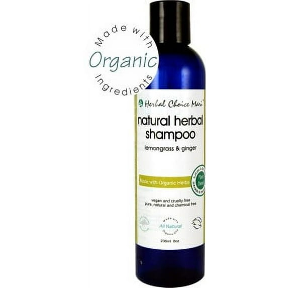 Herbal Choice Mari Natural Shampoo Lemongrass & Ginger 236ml/ 8oz Squeeze Bottle (Made with Organic)