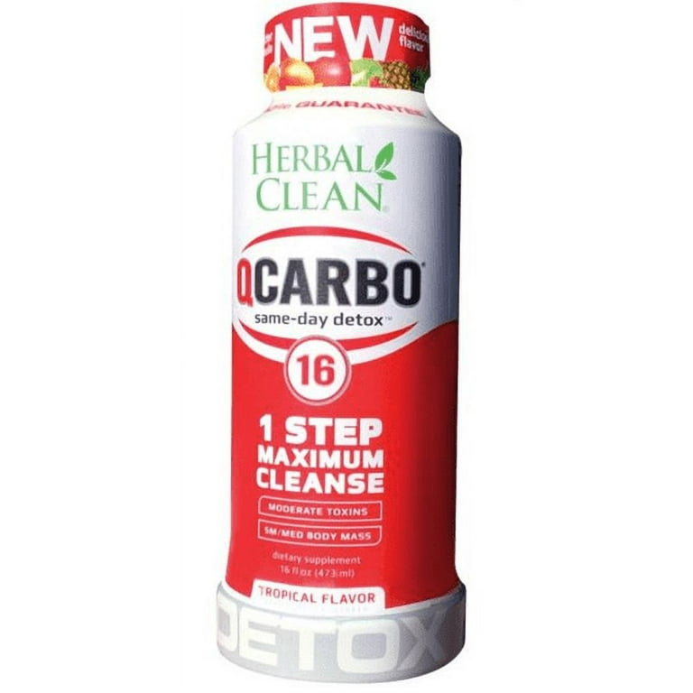 Herbal Clean QCarbo16 Premium Detox Drink 16oz - Tropical 
