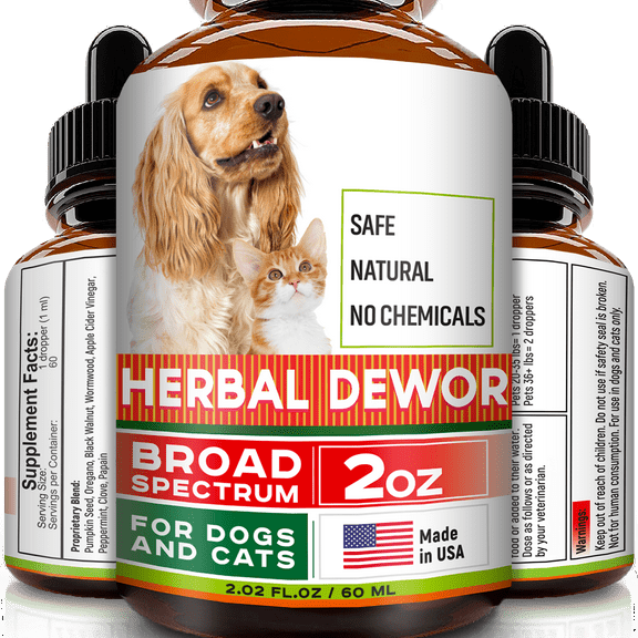 Herbal Cleanse fot Cats and Dogs - Homeopathics Parasites and Toxins for Dogs and Cats - All Breeds and Size - Puppy & Kitten - 2oz