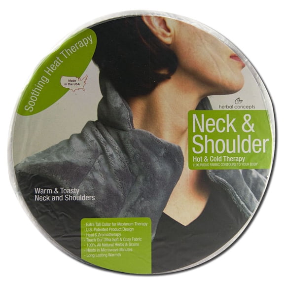 Herbal Concepts Neck and Shoulder Wrap | Hot Cold Therapy | Relieve Muscular Pain | Charcoal