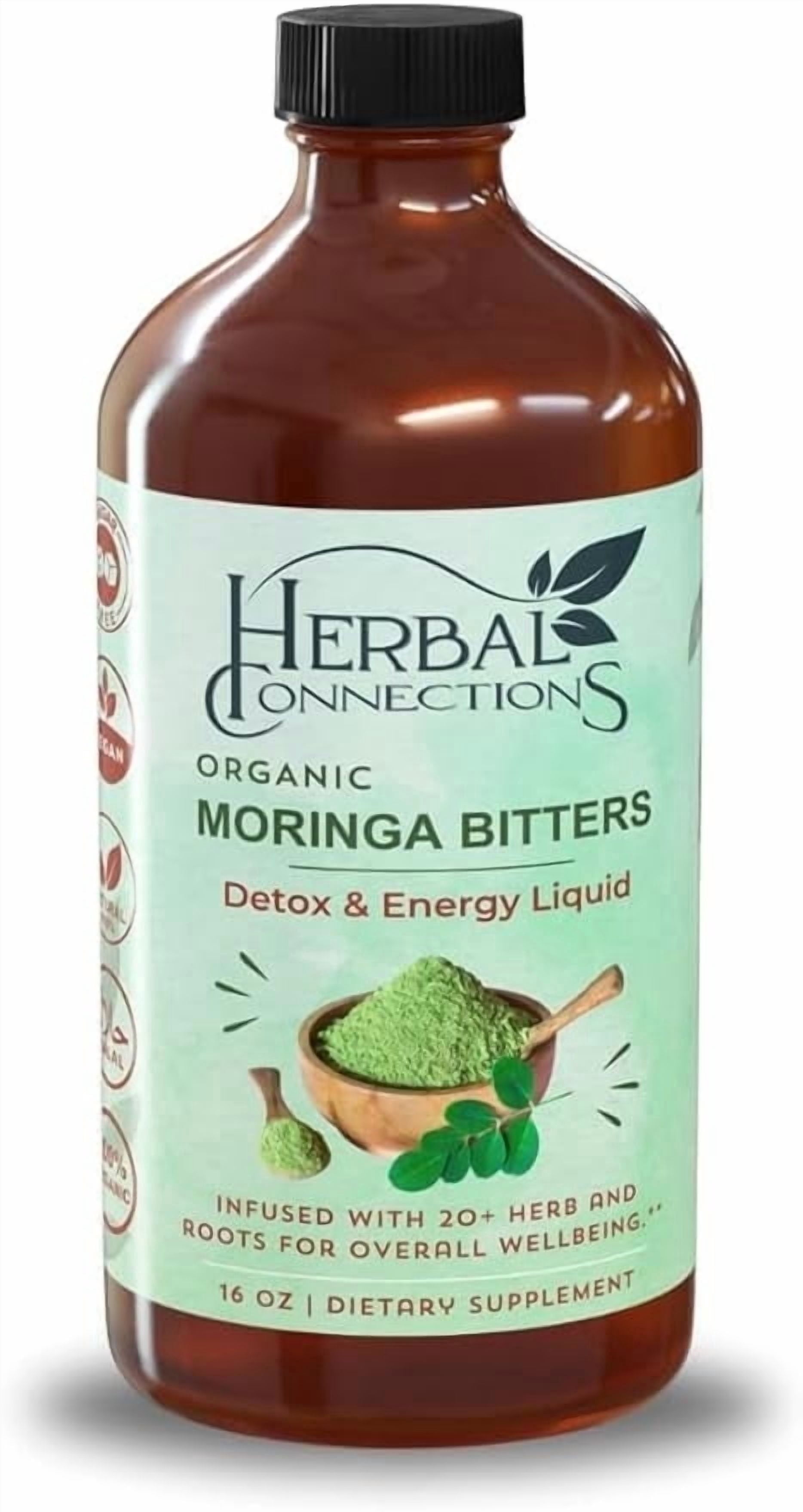 Moringa Bitters for a Balanced Lifestyle | Includes Aloe Vera, Bitter Melon  & 20+ Herbs | Organic & Non-GMO | 16oz - Walmart.com