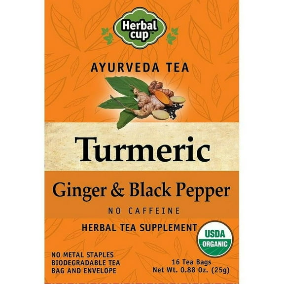 Herbal Cup Ginger Black Pepper Tea 16 Bags (Pack Of 12)