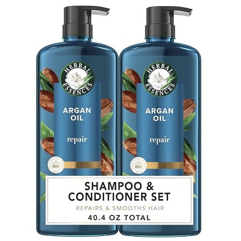Herbal Essences Argan Oil Repair Shampoo & Conditioner Set, Moisturizes & Smoothes, Paraben-Free, Color-Safe, pH-Balanced, Citrus Scent, 40.4 Fl Oz, 4-Pack
