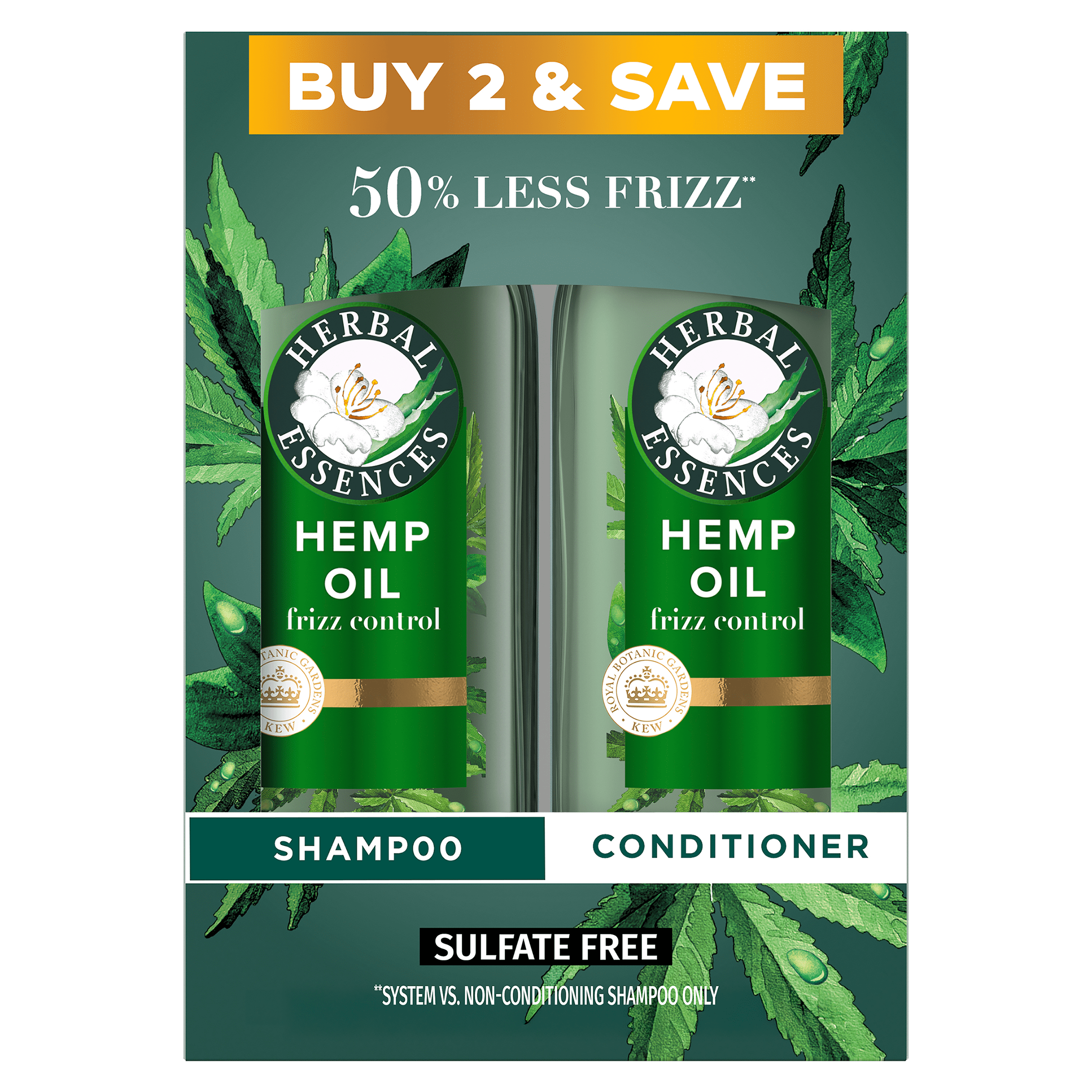 Herbal Essences Hemp & Aloe Frizz Control Shampoo and Conditioner 13.5 fl oz