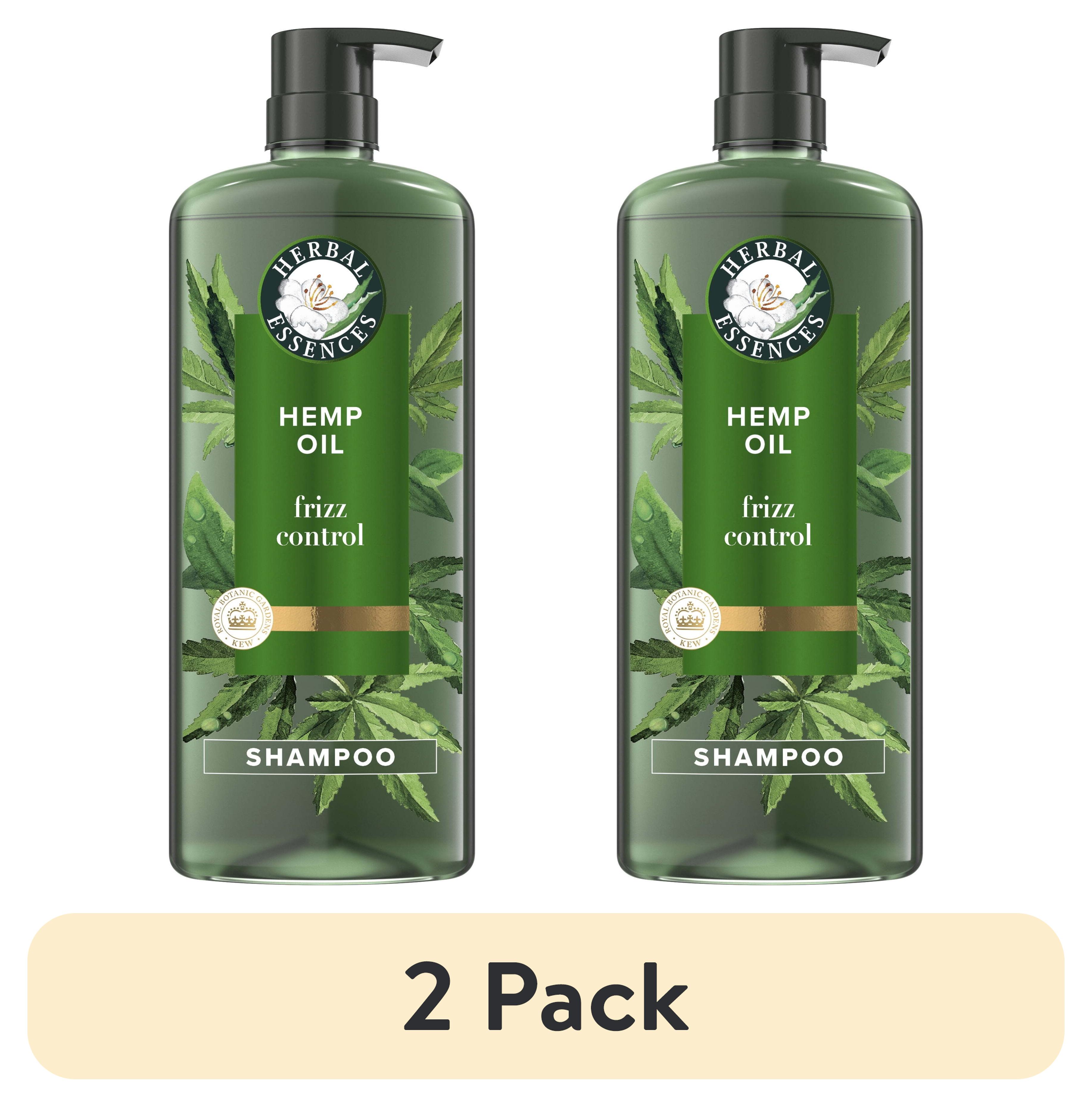 (2 pack) Herbal Essences Hemp Oil Sulfate Free Shampoo, Frizz Control
