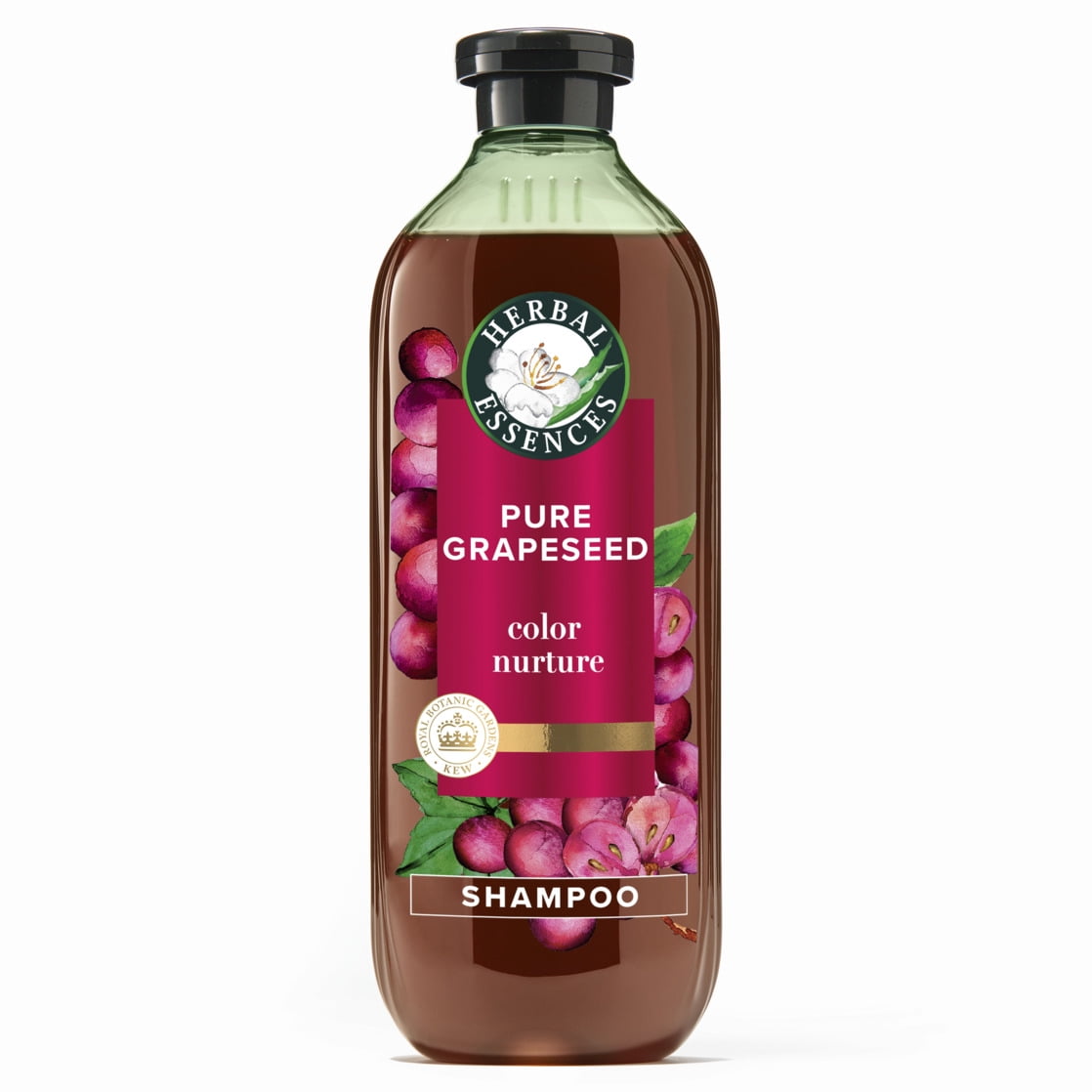 Herbal Essences Pure Grapeseed Color Nurture Shampoo, 13.5 fl oz, Hair Protection and Color Nourishment, with Camellia Oil and Aloe Vera, For All Hair Types, Especially Color Treated Hair.