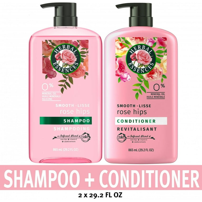 Middelhavet besværlige nedadgående Herbal Essences Smooth Rose Shampoo and Conditioner Hair Set, 29.2 oz -  Walmart.com