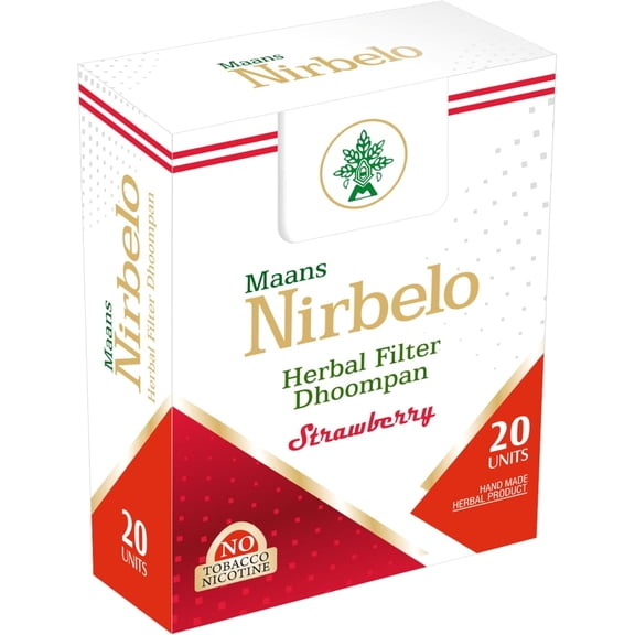 Herbal Filter Dhoompan, Tobacco and Nicotine Free, Nature's Alternative, 20 Pieces, Pack of 1, Strawberry Flavor