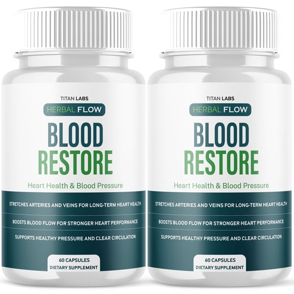 Herbal Flow Blood Restore Advanced Formula Blood Support for Health and Wellness 120 Capsules