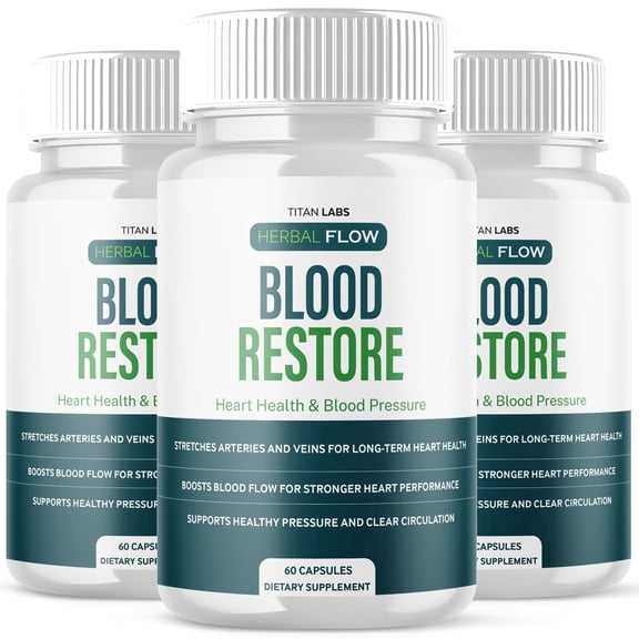 Herbal Flow Blood Restore Advanced Formula Blood Support for Health and Wellness 180 Capsules