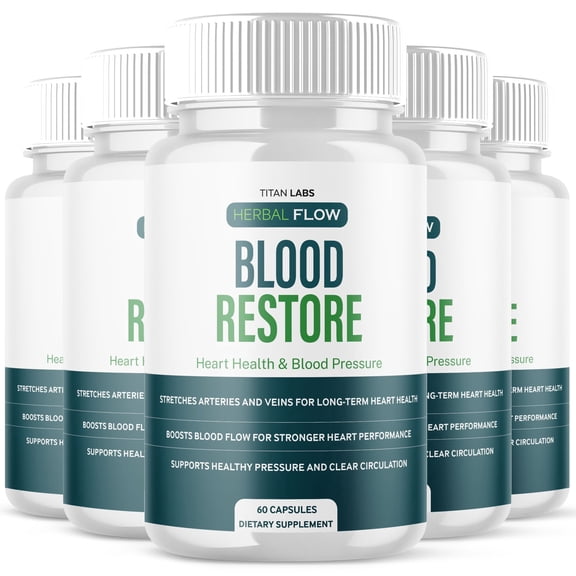 Herbal Flow Blood Restore Advanced Formula Blood Support for Health and Wellness 300 Capsules