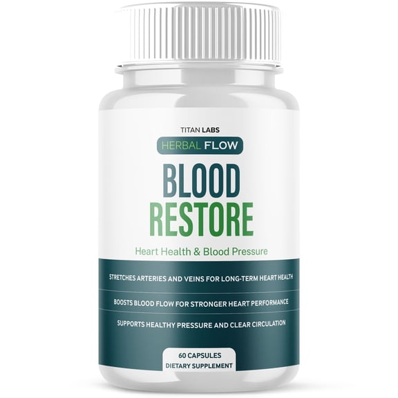 Herbal Flow Blood Restore Advanced Formula Blood Support for Health and Wellness 60 Capsules