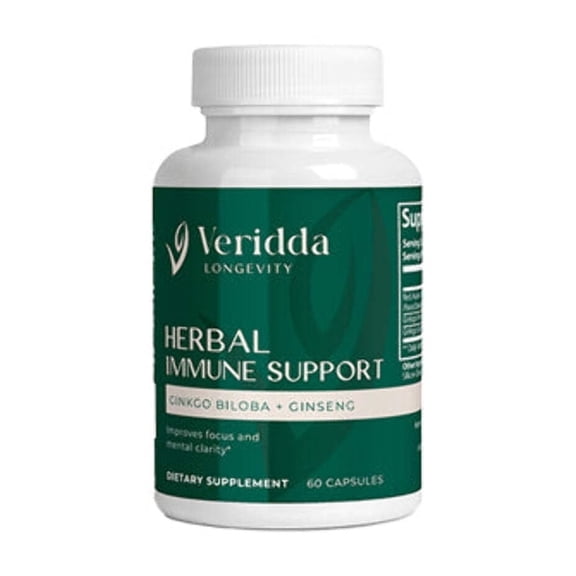 Veridda Longevity Herbal Immune Support - Strong Antioxidant Ginkgo Biloba