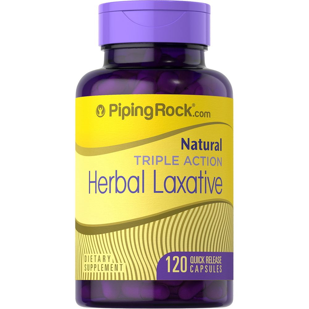 Herbal Laxative Capsules 120 Count Triple Action Natural Relief