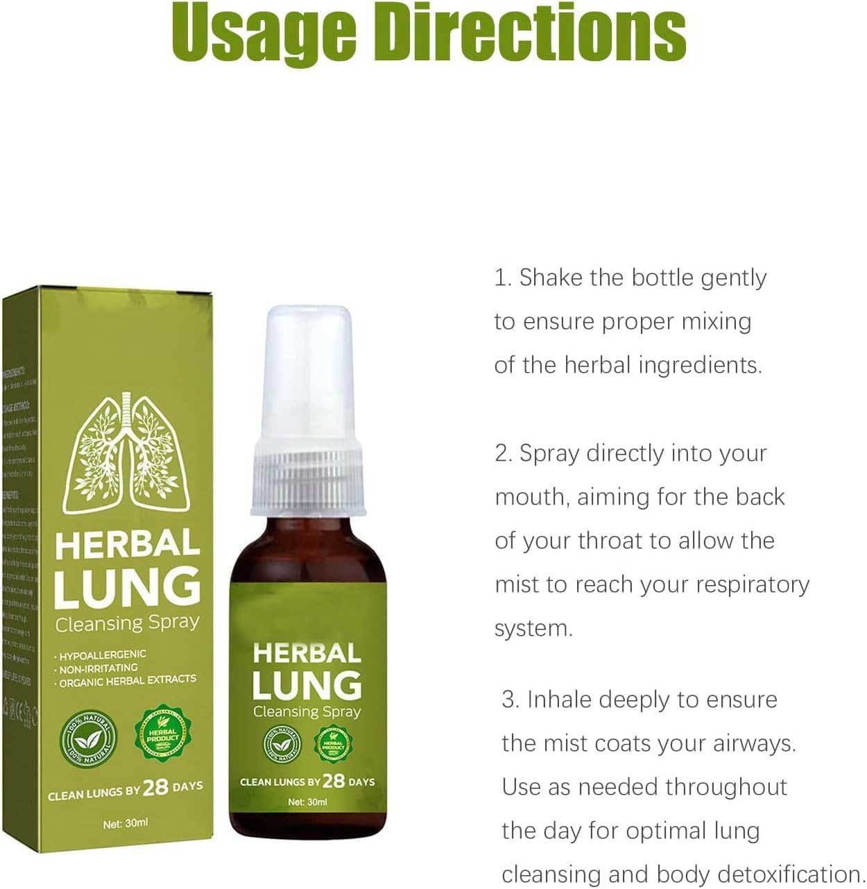 Lung Detox Herbal Cleanser Spray for Smokers Clear Nasal Congestion