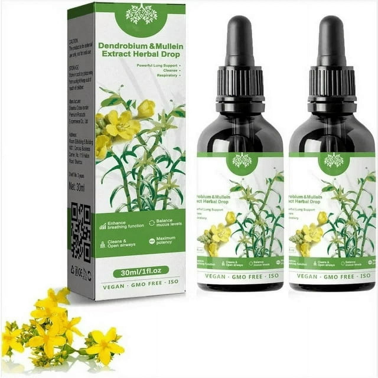 Herbal Lung Health Essence,Dendrobium and Mullein Extract Herbal Drops ...