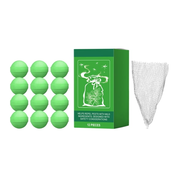 Herbal Pest Repellent Balls for Indoor Use Natural Scented Formula for Home Kitchen Wardrobe Storage Areas 12 Pieces Safe for Family and Pets Effective Against Common Pests